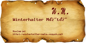 Winterhalter Máté névjegykártya