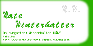 mate winterhalter business card